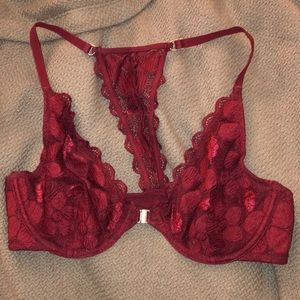 Aerie Bralette Deep Red 34C